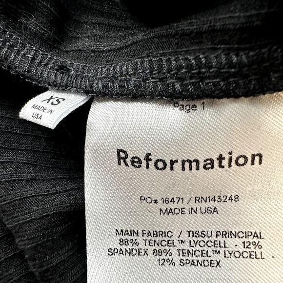 Reformation Kassia Pants Tie Waist High Rise Trousers Slim Straight Black XS NWT - Picture 4 of 6